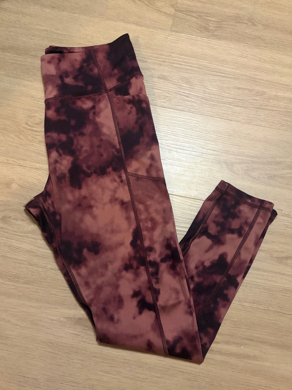 Victoria's Secret Burgundy Tie-Dye Leggings
